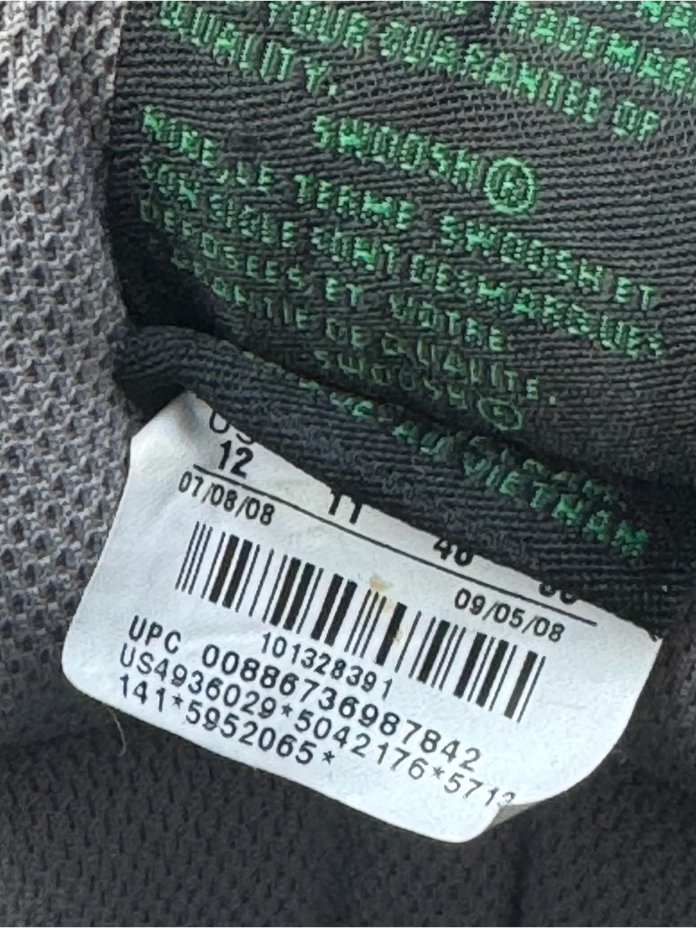 Nike High-Top Sneakers in Black, Gray & Green size 12 used - Picture 6 of 6